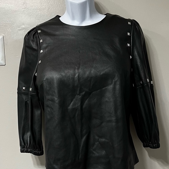 INC Studded Faux-Leather Top - Picture 5 of 5